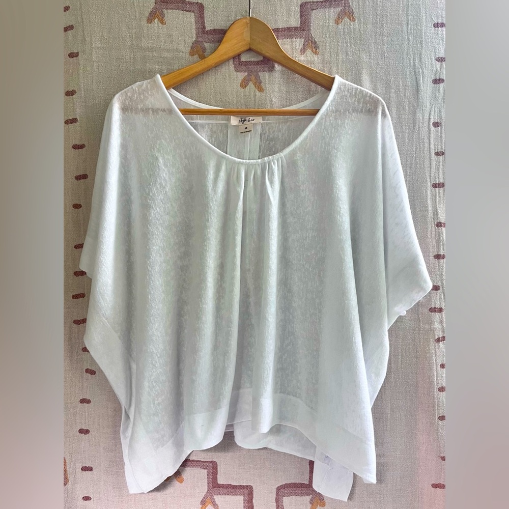 Style & Co. White Poncho Top